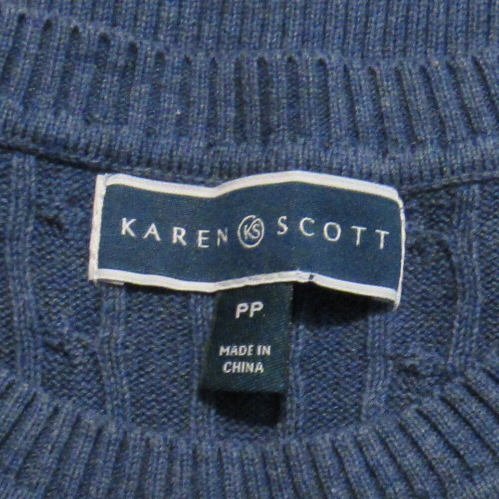 Karen Scott Petite Striped Cable Crewneck Knit Sweater - Picture 6 of 9